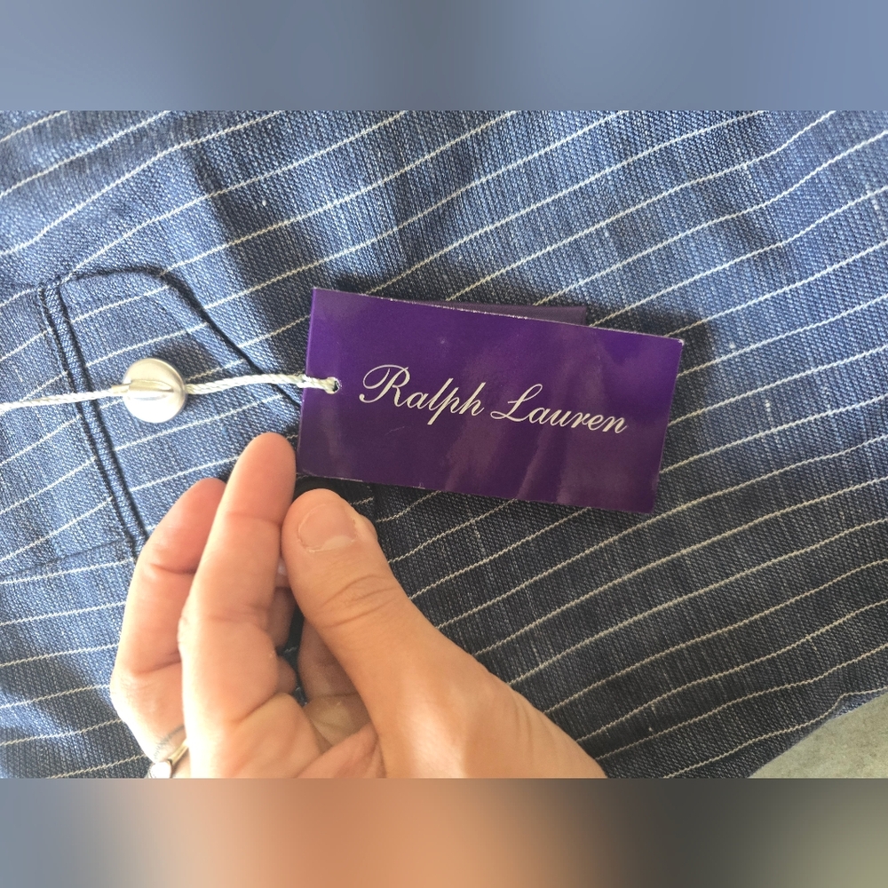 Ralph Lauren Size 34 Spring Blue/cream Pants - Picture 9 of 12